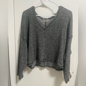 Urban Outfitters Charcoal Off-the-Shoulder Knit Sweater